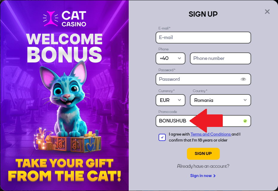 Register Cat Casino